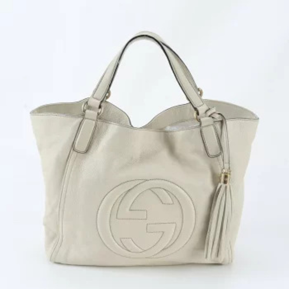 Gucci Soho Interlocking GG Tassel Leather Tote Bag Shoulder Handbag